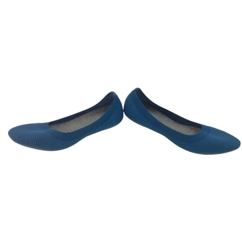 *Allbirds Tree Breezer Ballet Flat Womens Size 11 Blue Fabric Knit Slip On Shoe - Picture 8 of 10
